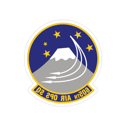 605th Air Operations Squadron (U.S. Air Force) REVERSE PRINT Transparent STICKER-2" × 2"-The Sticker Space