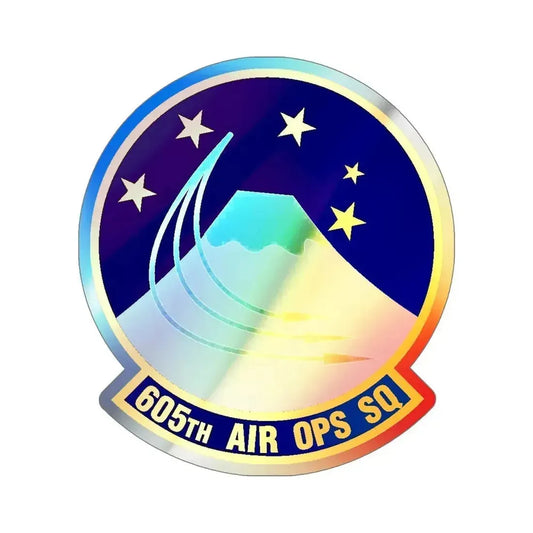 605th Air Operations Squadron (U.S. Air Force) Holographic STICKER Die-Cut Vinyl Decal 6 Inch Holographic - The Sticker Space
