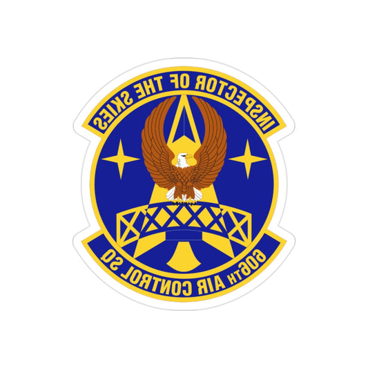 606th Air Control Squadron (U.S. Air Force) REVERSE PRINT Transparent STICKER-2" × 2"-The Sticker Space