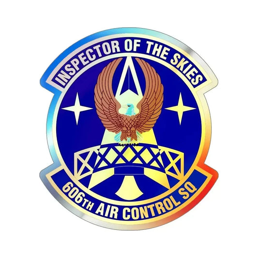 606th Air Control Squadron (U.S. Air Force) Holographic STICKER Die-Cut Vinyl Decal 6 Inch Holographic - The Sticker Space