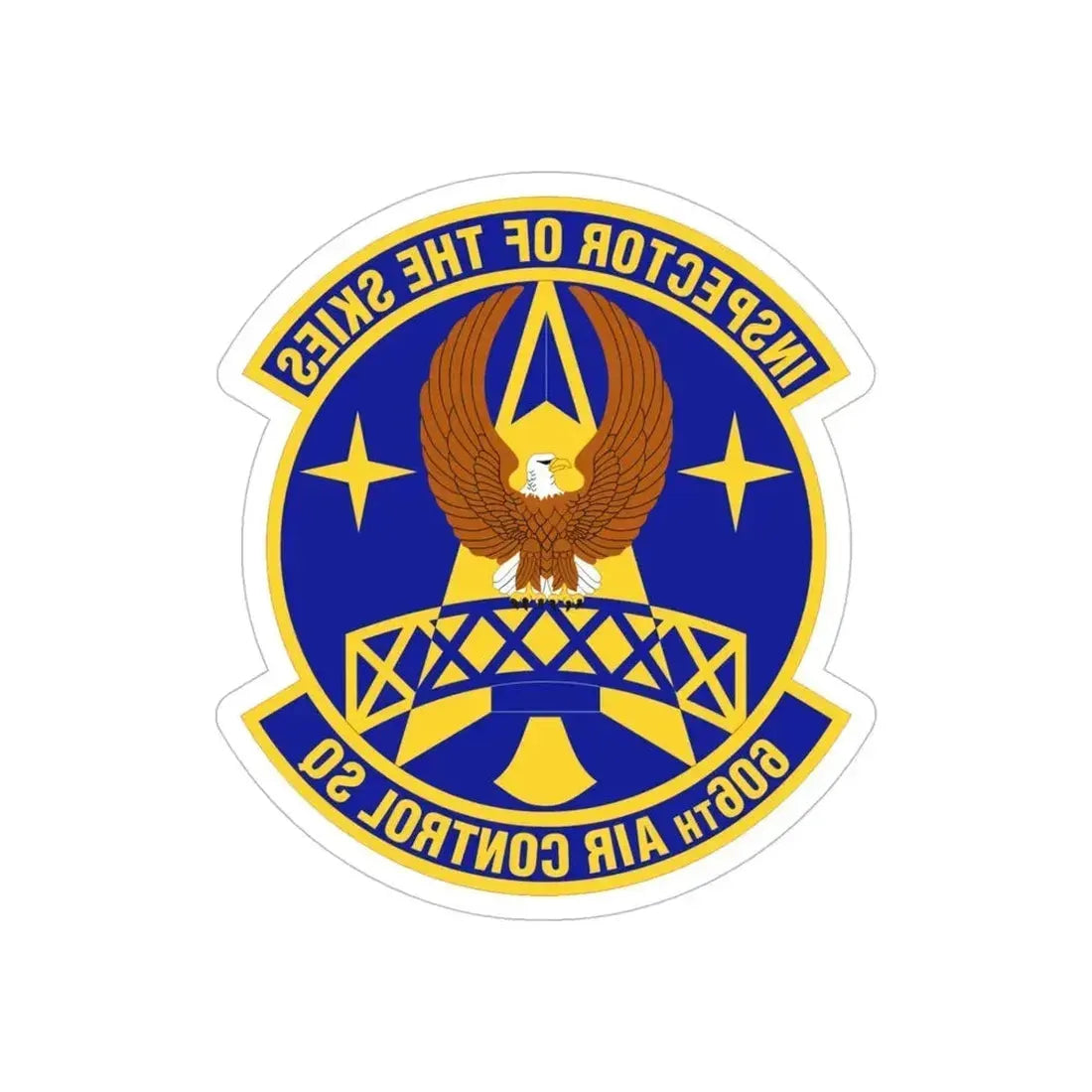 606th Air Control Squadron (U.S. Air Force) REVERSE PRINT Transparent Die-Cut STICKER 5 Inch Die-Cut Transparent - The Sticker Space