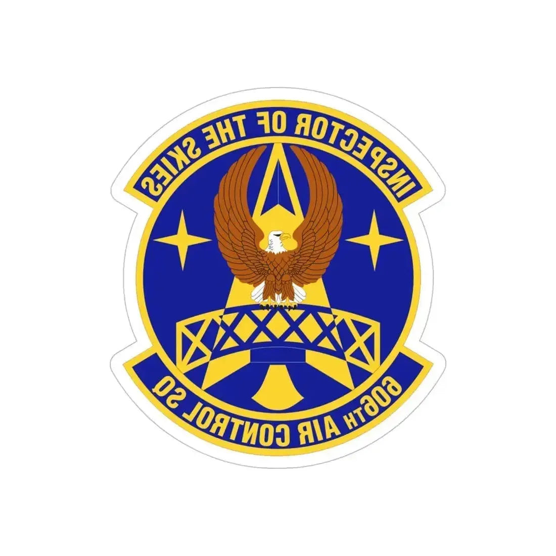 606th Air Control Squadron (U.S. Air Force) REVERSE PRINT Transparent Die-Cut STICKER 6 Inch Die-Cut Transparent - The Sticker Space