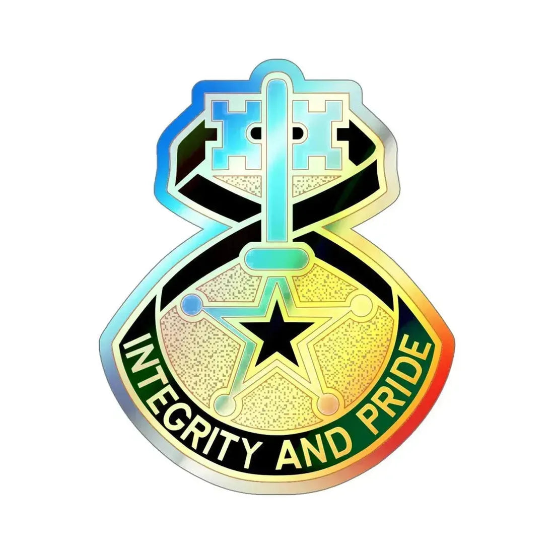607 Military Police Battalion (U.S. Army) Holographic STICKER Die-Cut Vinyl Decal 5 Inch Holographic - The Sticker Space