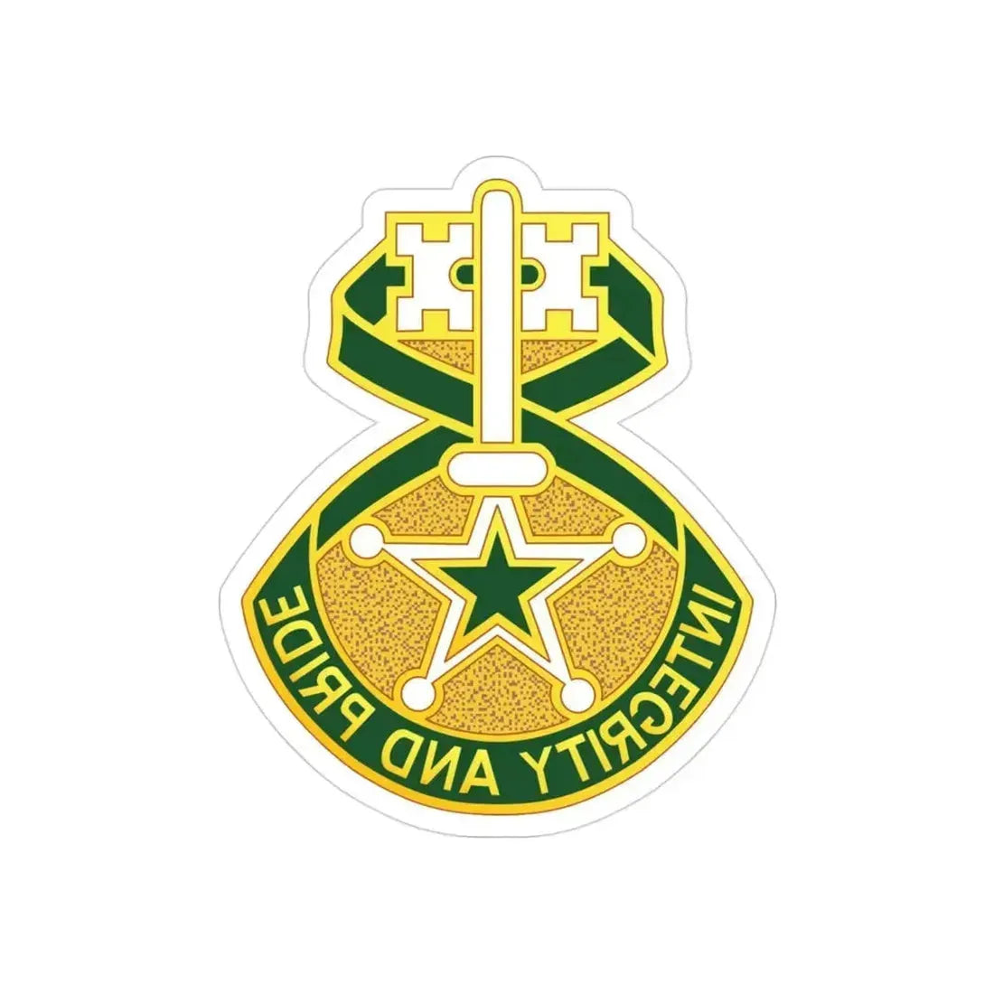 607 Military Police Battalion (U.S. Army) REVERSE PRINT Transparent Die-Cut STICKER 3 Inch Die-Cut Transparent - The Sticker Space
