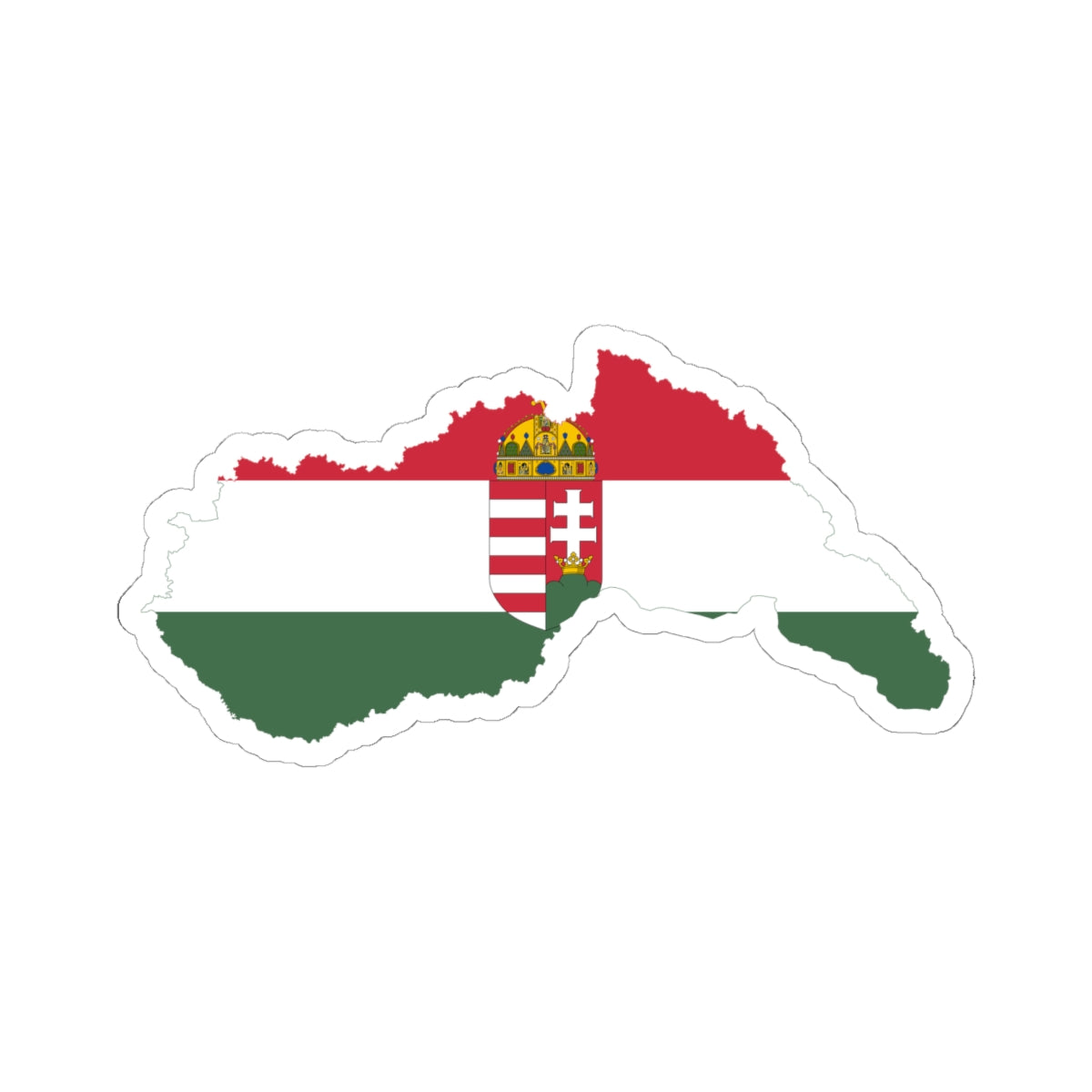 Flag-map of Hungary 1940-1941 (Hungary) STICKER Vinyl Kiss-Cut Decal
