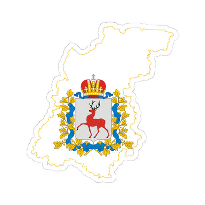 Flag-map of Nizhny Novgorod Oblast (Russia) STICKER Vinyl Kiss-Cut Decal