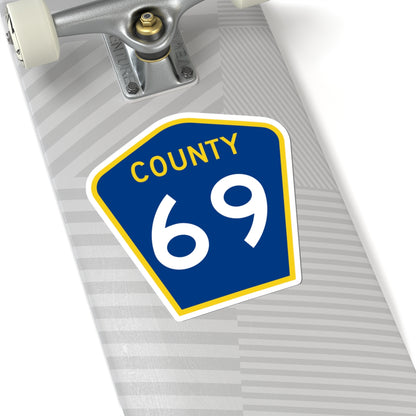 County 69 MN (Minnesota) (Road Sign) STICKER Vinyl Kiss-Cut Decal