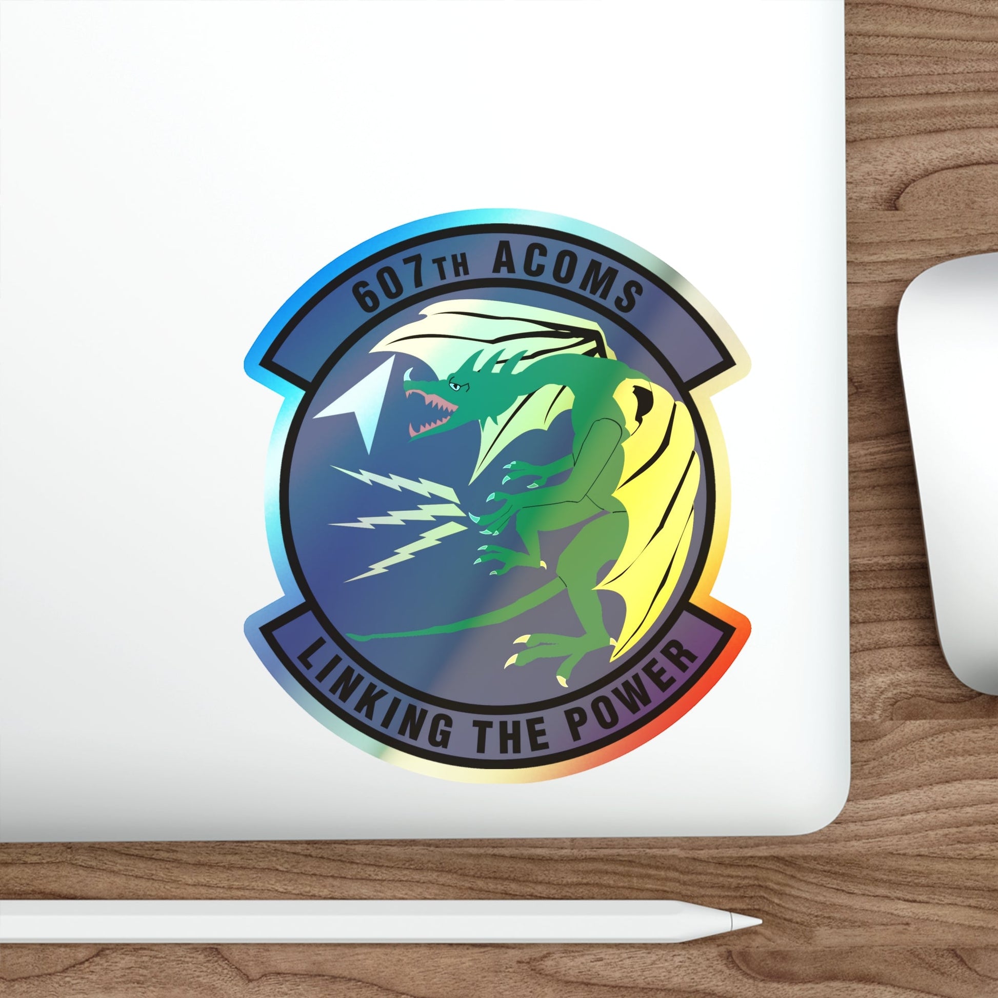 607th Air Communications Squadron (U.S. Air Force) Holographic STICKER Die-Cut Vinyl Decal-The Sticker Space