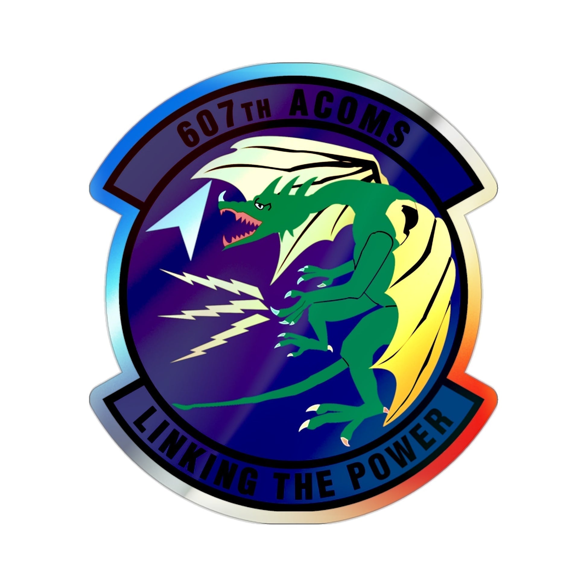 607th Air Communications Squadron (U.S. Air Force) Holographic STICKER Die-Cut Vinyl Decal-2 Inch-The Sticker Space