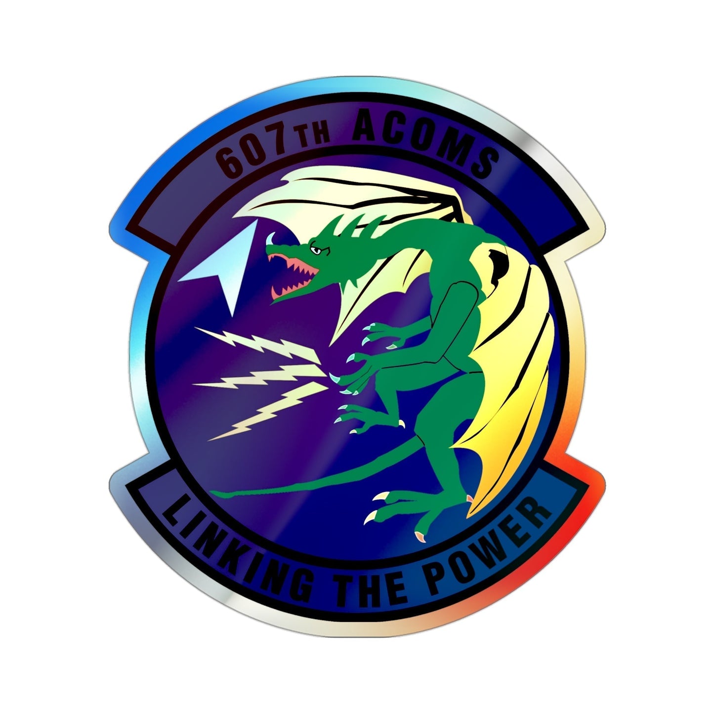 607th Air Communications Squadron (U.S. Air Force) Holographic STICKER Die-Cut Vinyl Decal-3 Inch-The Sticker Space