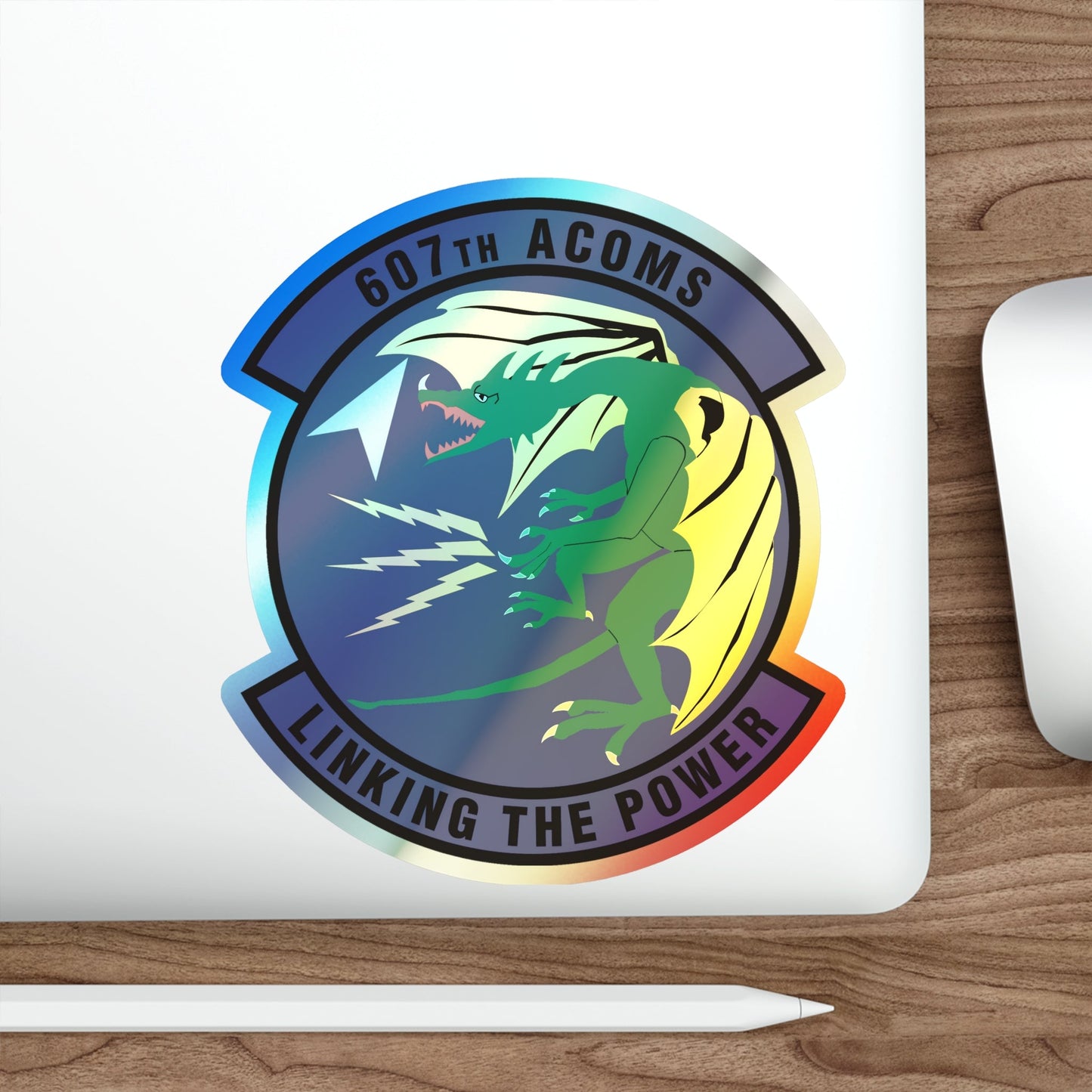 607th Air Communications Squadron (U.S. Air Force) Holographic STICKER Die-Cut Vinyl Decal-The Sticker Space