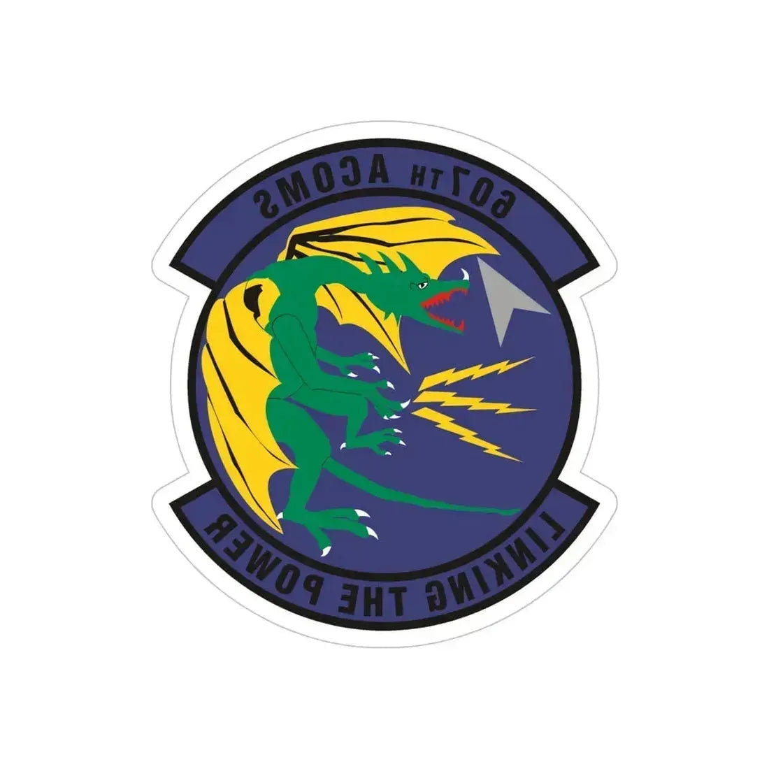607th Air Communications Squadron (U.S. Air Force) REVERSE PRINT Transparent Die-Cut STICKER 5 Inch Die-Cut Transparent - The Sticker Space