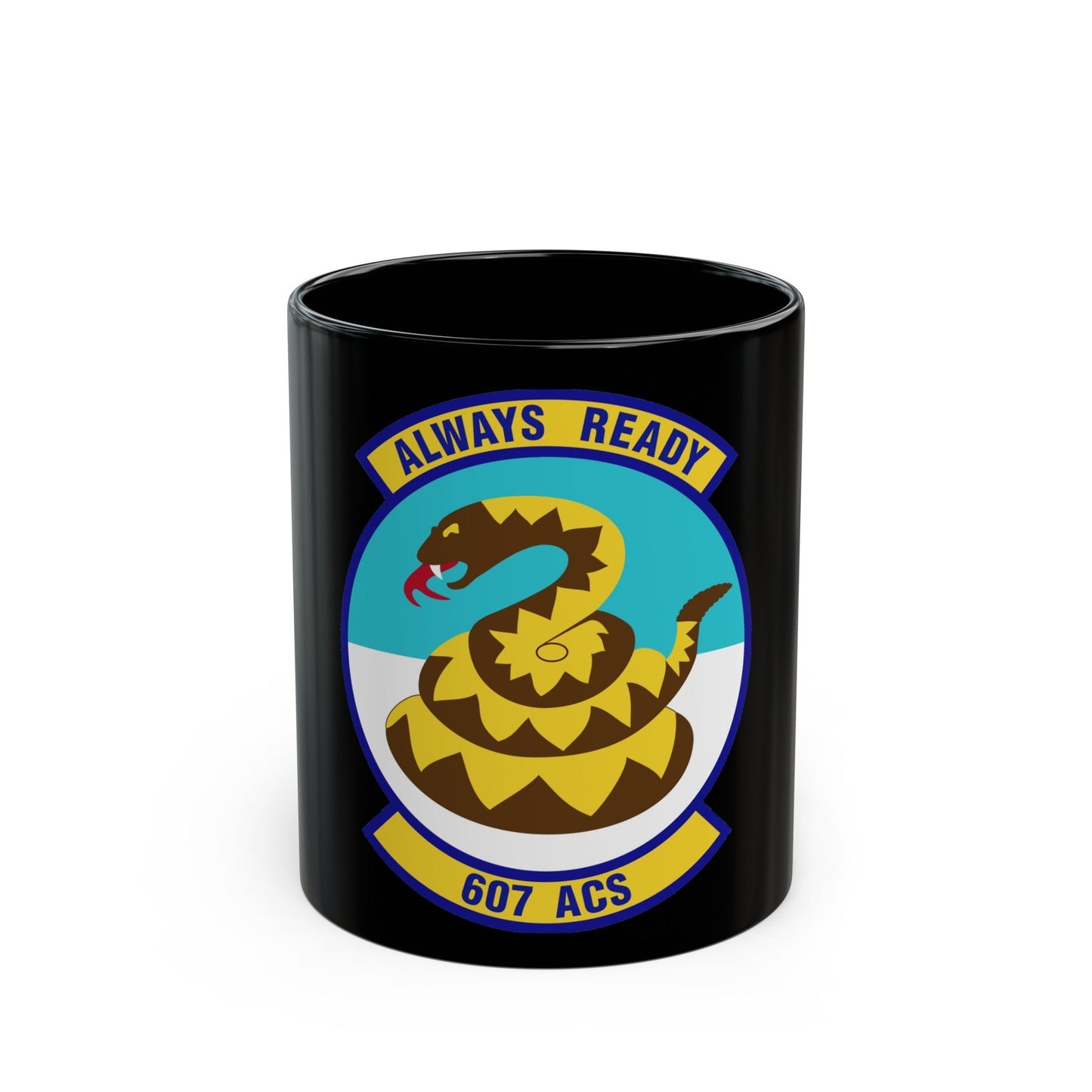 607th Air Control Squadron (U.S. Air Force) Black Coffee Mug-11oz-The Sticker Space