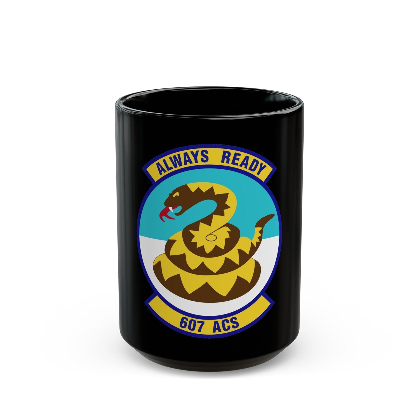 607th Air Control Squadron (U.S. Air Force) Black Coffee Mug-15oz-The Sticker Space