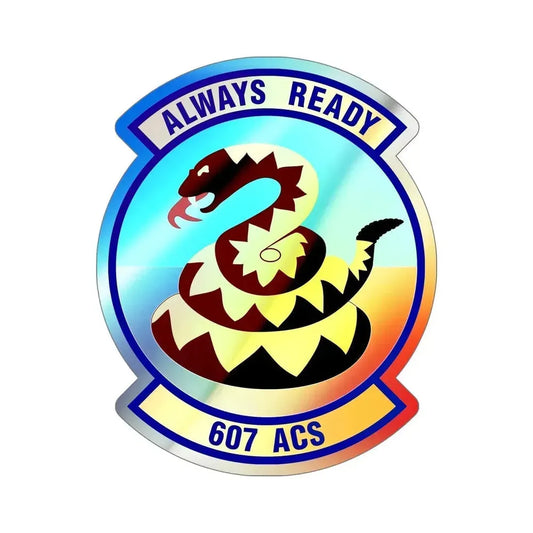 607th Air Control Squadron (U.S. Air Force) Holographic STICKER Die-Cut Vinyl Decal 6 Inch Holographic - The Sticker Space