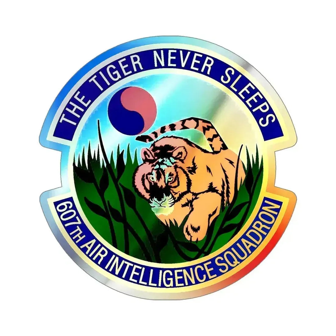 607th Air Intelligence Squadron (U.S. Air Force) Holographic STICKER Die-Cut Vinyl Decal 5 Inch Holographic - The Sticker Space