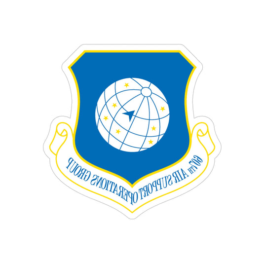 607th ASOGR (U.S. Air Force) REVERSE PRINT Transparent STICKER-6" × 6"-The Sticker Space