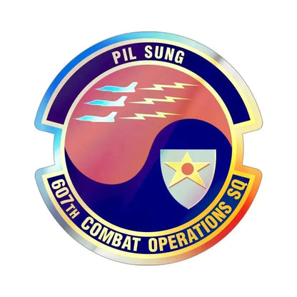 607th Combat Operations Squadron (U.S. Air Force) Holographic STICKER Die-Cut Vinyl Decal 3 Inch Holographic - The Sticker Space