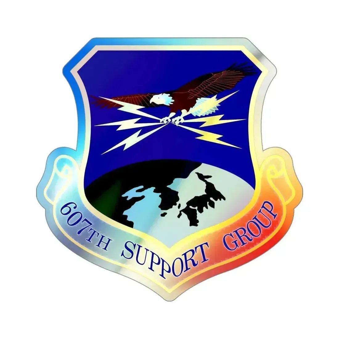 607th Support Group (U.S. Air Force) Holographic STICKER Die-Cut Vinyl Decal 4 Inch Holographic - The Sticker Space
