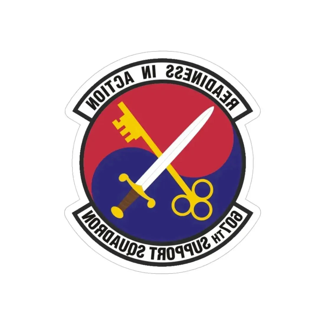 607th Support Squadron (U.S. Air Force) REVERSE PRINT Transparent Die-Cut STICKER - The Sticker Space