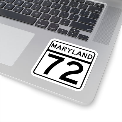 MD Route 72 (Maryland) (Road Sign) STICKER Vinyl Kiss-Cut Decal