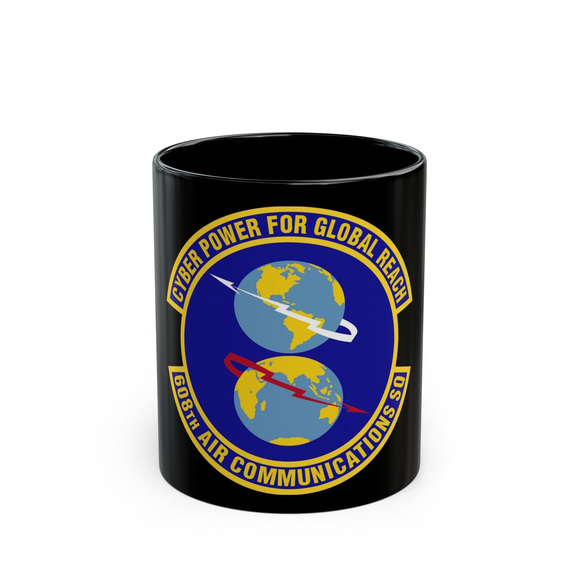 608th Air Communications Squadron (U.S. Air Force) Black Coffee Mug-11oz-The Sticker Space