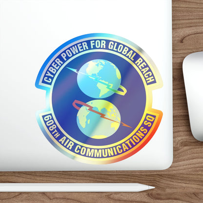 608th Air Communications Squadron (U.S. Air Force) Holographic STICKER Die-Cut Vinyl Decal-The Sticker Space