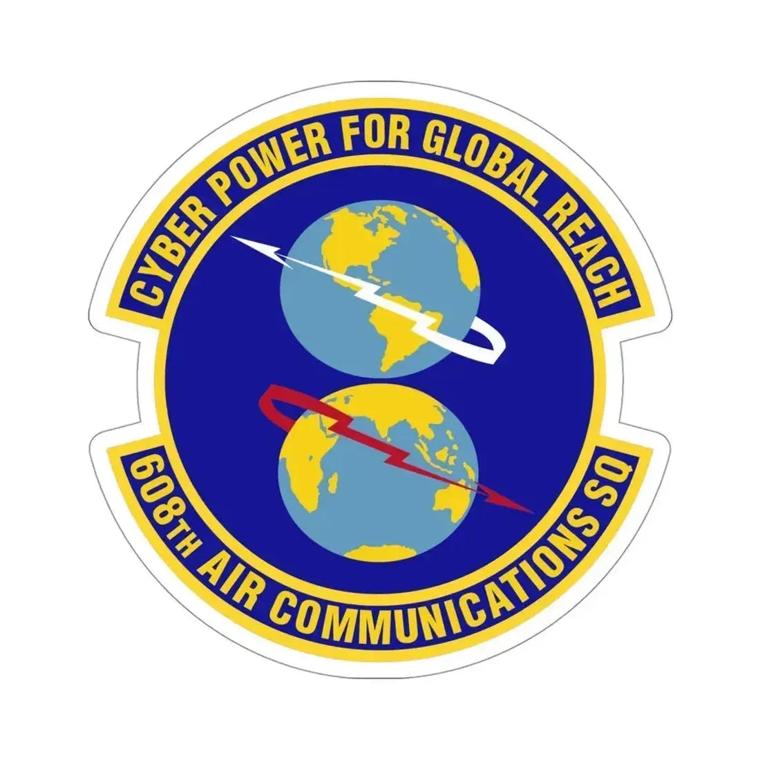 608th Air Communications Squadron (U.S. Air Force) STICKER Vinyl Die-Cut Decal 4 Inch - The Sticker Space