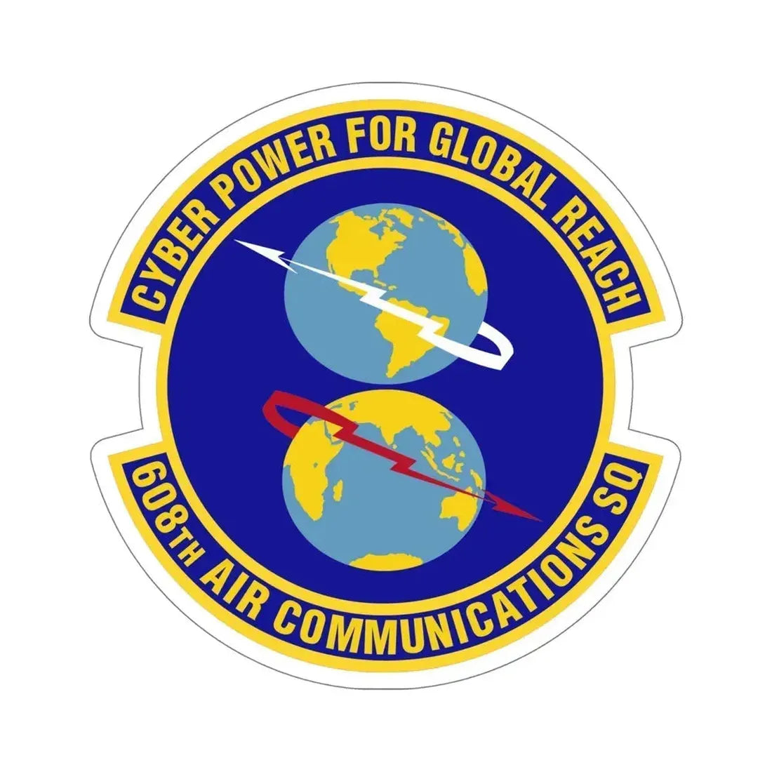 608th Air Communications Squadron (U.S. Air Force) STICKER Vinyl Die-Cut Decal 6 Inch - The Sticker Space