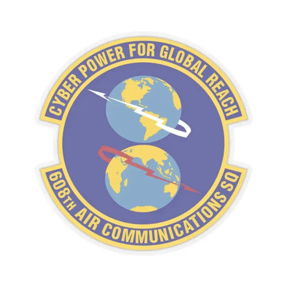 608th Air Communications Squadron (U.S. Air Force) STICKER Vinyl Kiss-Cut Decal 3 Inch Transparent - The Sticker Space