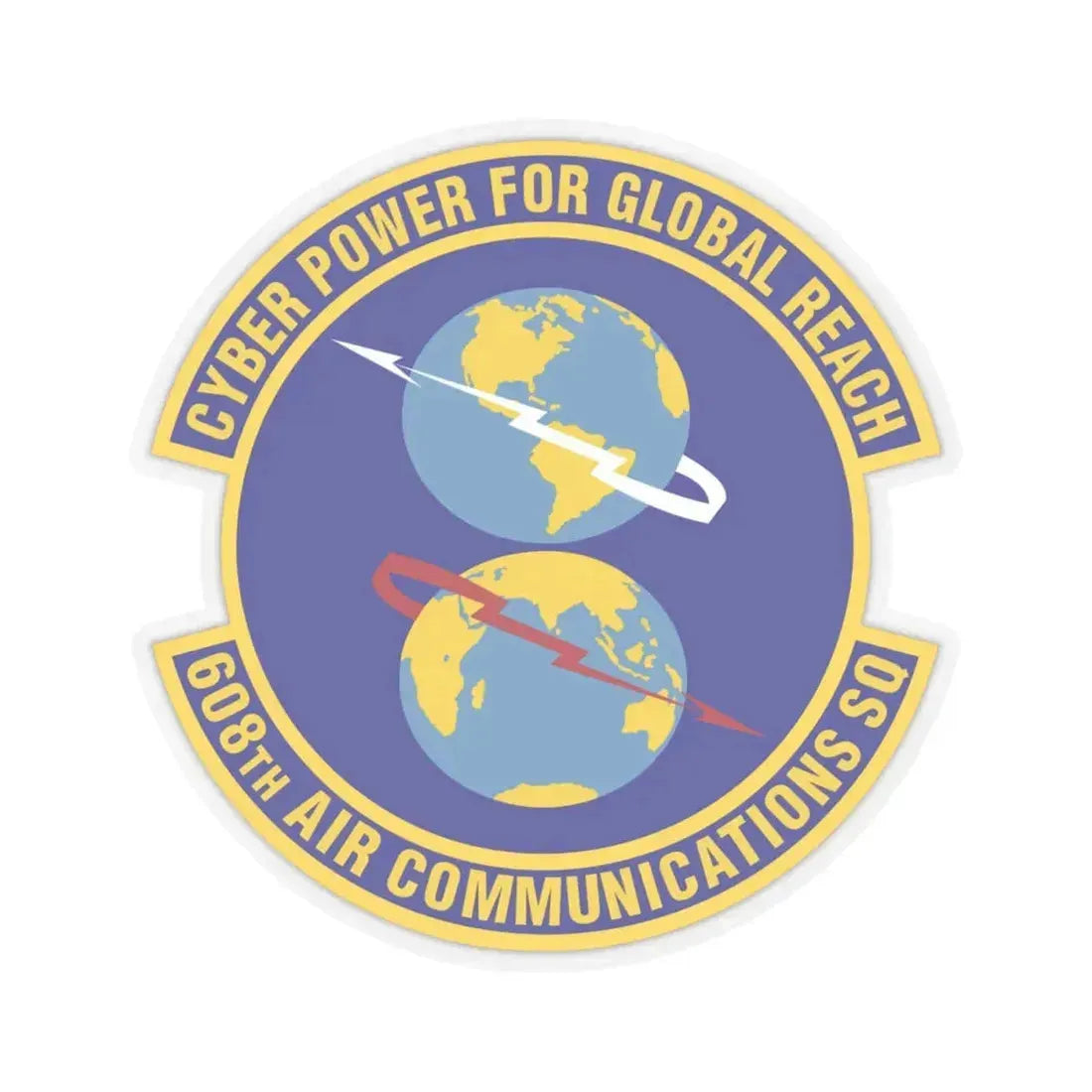 608th Air Communications Squadron (U.S. Air Force) STICKER Vinyl Kiss-Cut Decal 4 Inch Transparent - The Sticker Space