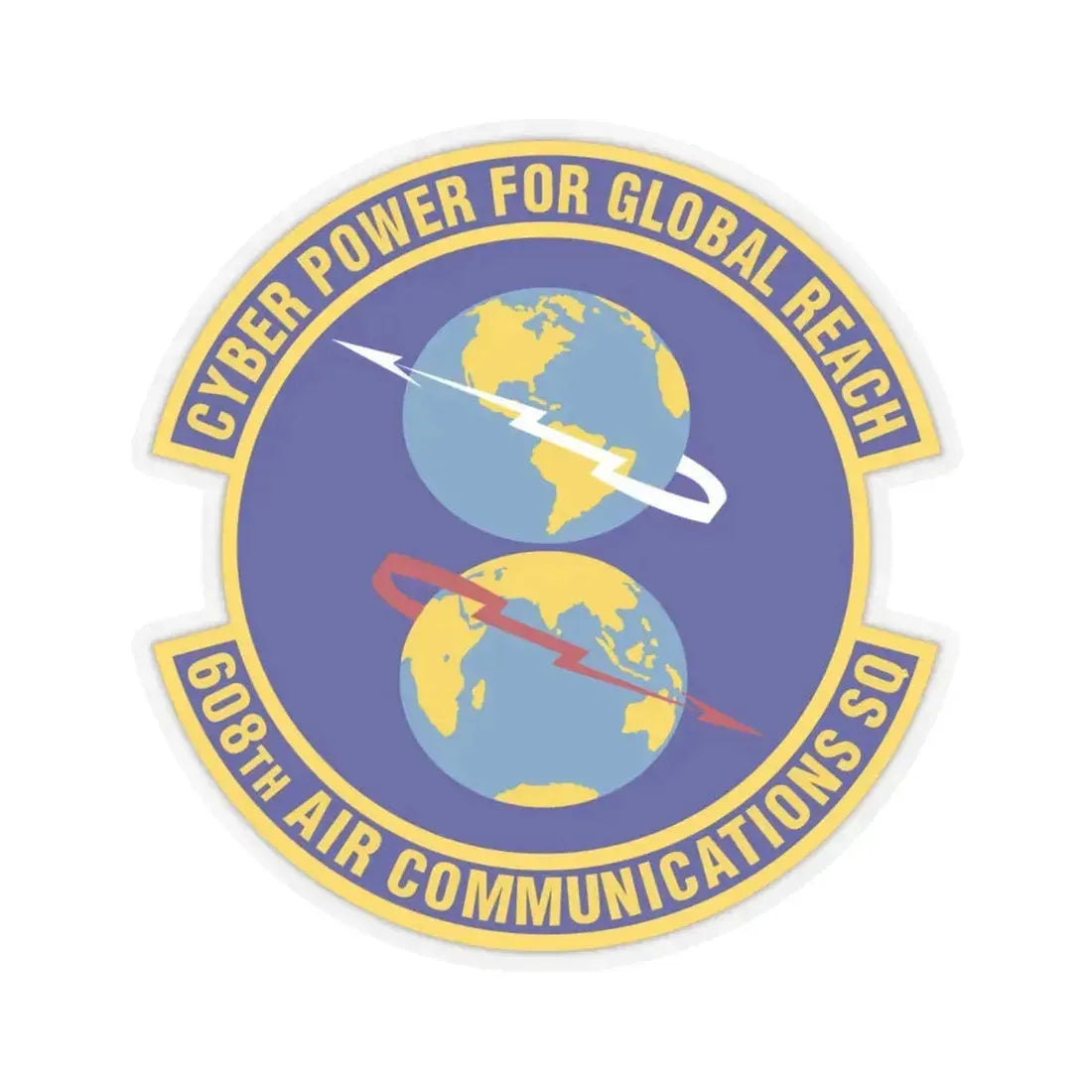 608th Air Communications Squadron (U.S. Air Force) STICKER Vinyl Kiss-Cut Decal 6 Inch Transparent - The Sticker Space