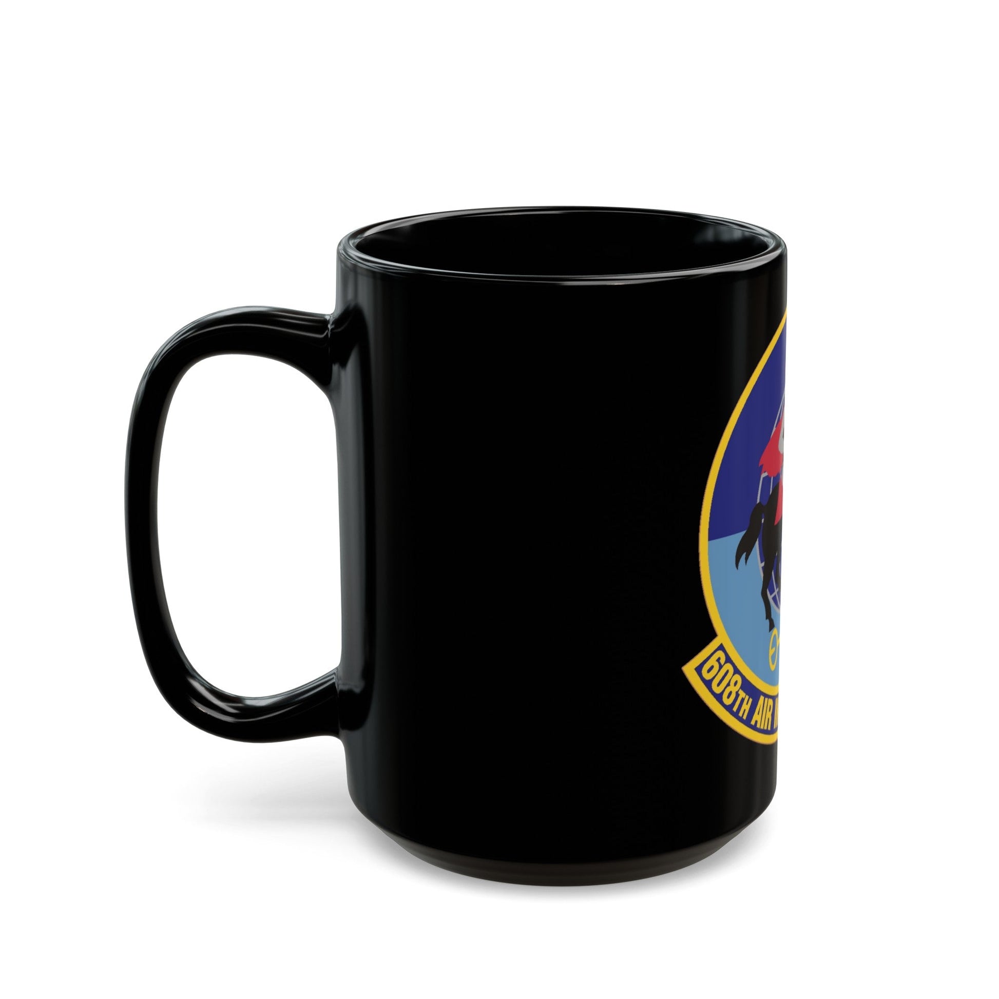 608th Air Intelligence Squadron (U.S. Air Force) Black Coffee Mug-The Sticker Space