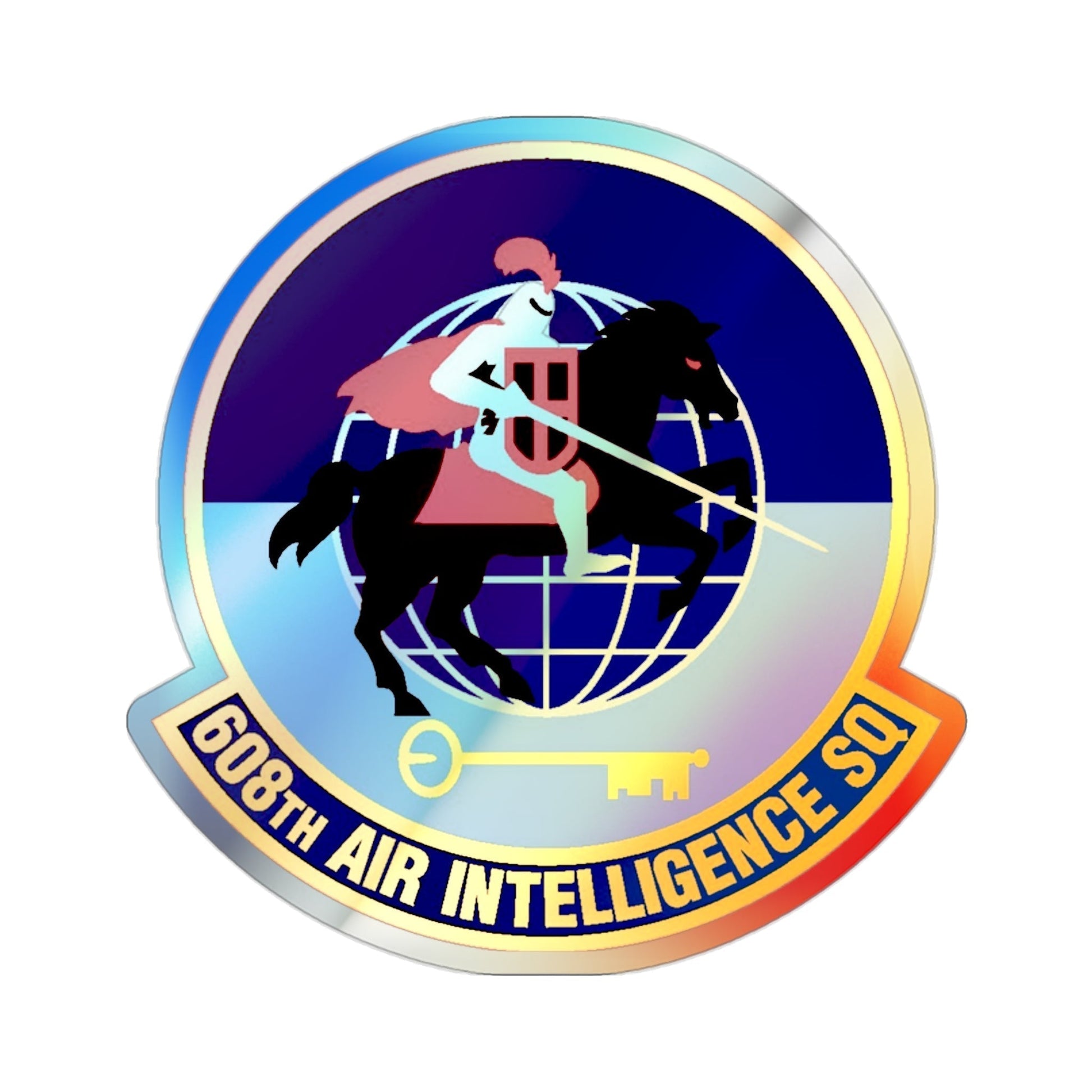 608th Air Intelligence Squadron (U.S. Air Force) Holographic STICKER Die-Cut Vinyl Decal-2 Inch-The Sticker Space