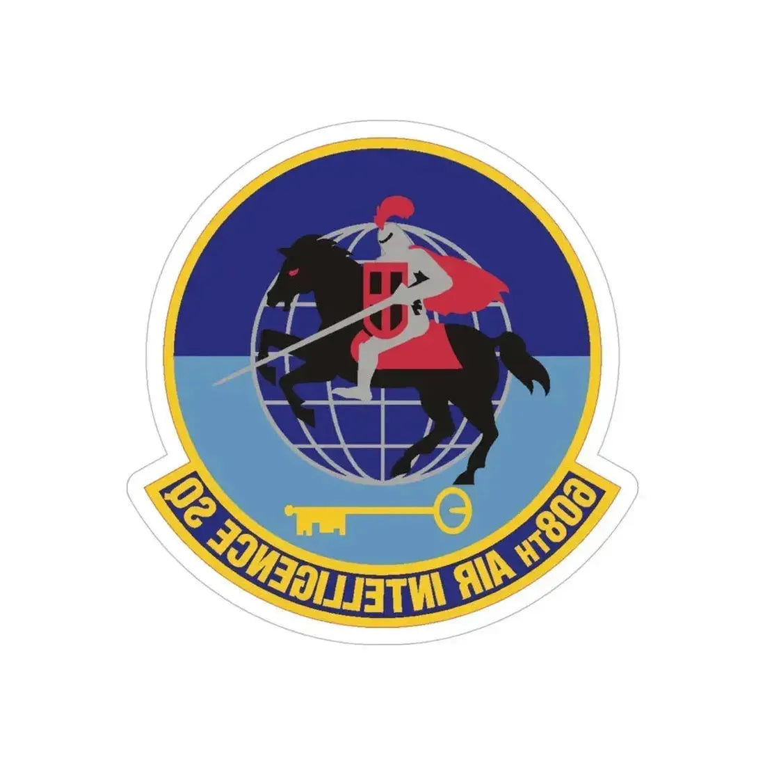 608th Air Intelligence Squadron (U.S. Air Force) REVERSE PRINT Transparent Die-Cut STICKER 5 Inch Die-Cut Transparent - The Sticker Space