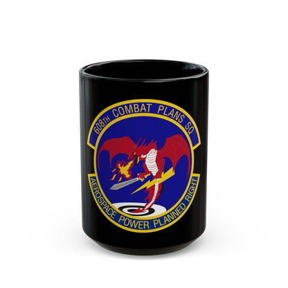 608th Combat Plans Squadron (U.S. Air Force) Black Coffee Mug-15oz-The Sticker Space