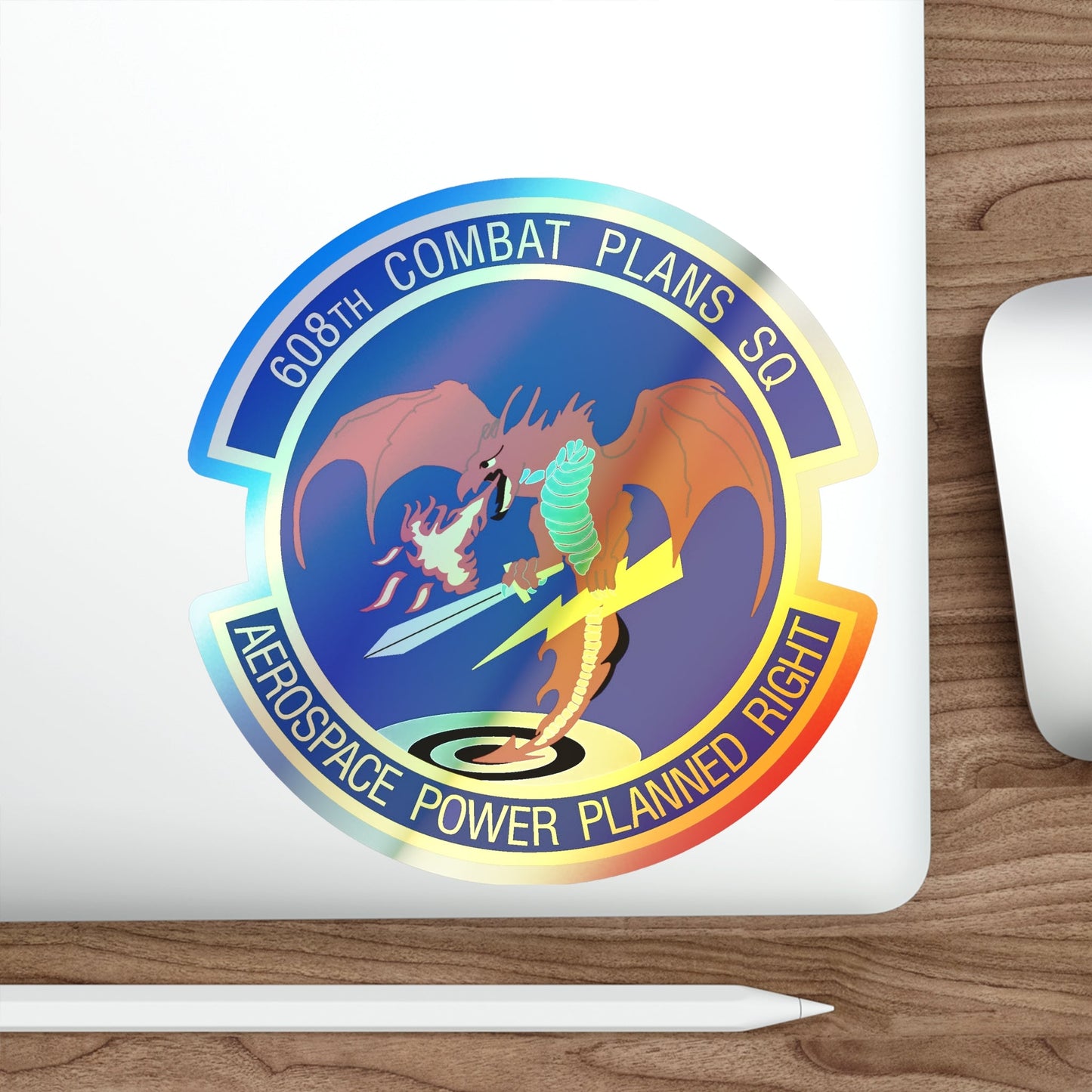 608th Combat Plans Squadron (U.S. Air Force) Holographic STICKER Die-Cut Vinyl Decal-The Sticker Space