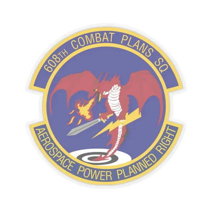 608th Combat Plans Squadron (U.S. Air Force) STICKER Vinyl Kiss-Cut Decal 2 Inch Transparent - The Sticker Space