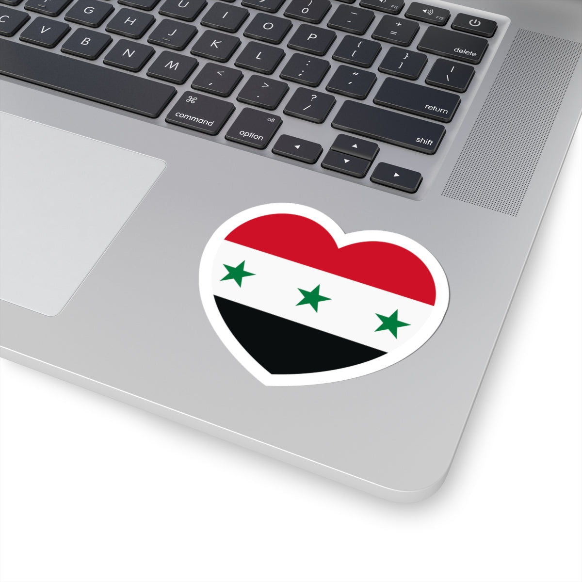 Iraq 1963-1991 and Syria 1963-1972 flag heart white (Iraq) STICKER Vinyl Kiss-Cut Decal