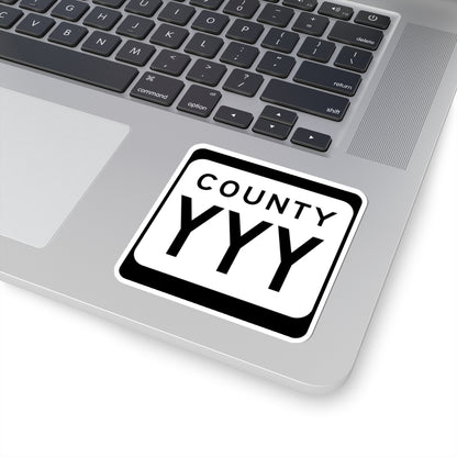 WIS County YYY (Wisconsin) (Road Sign) STICKER Vinyl Kiss-Cut Decal