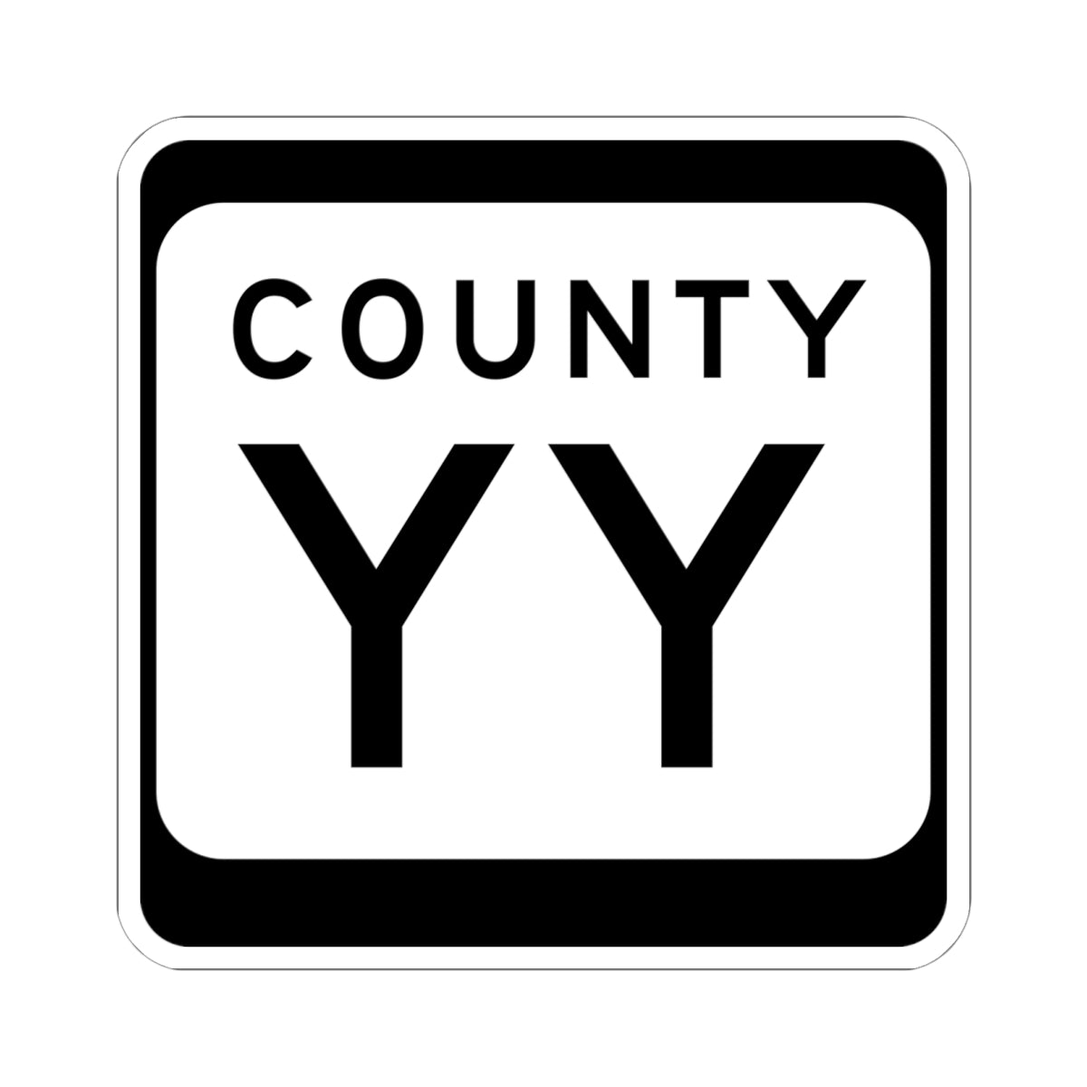 WIS County YY (Wisconsin) (Road Sign) STICKER Vinyl Kiss-Cut Decal