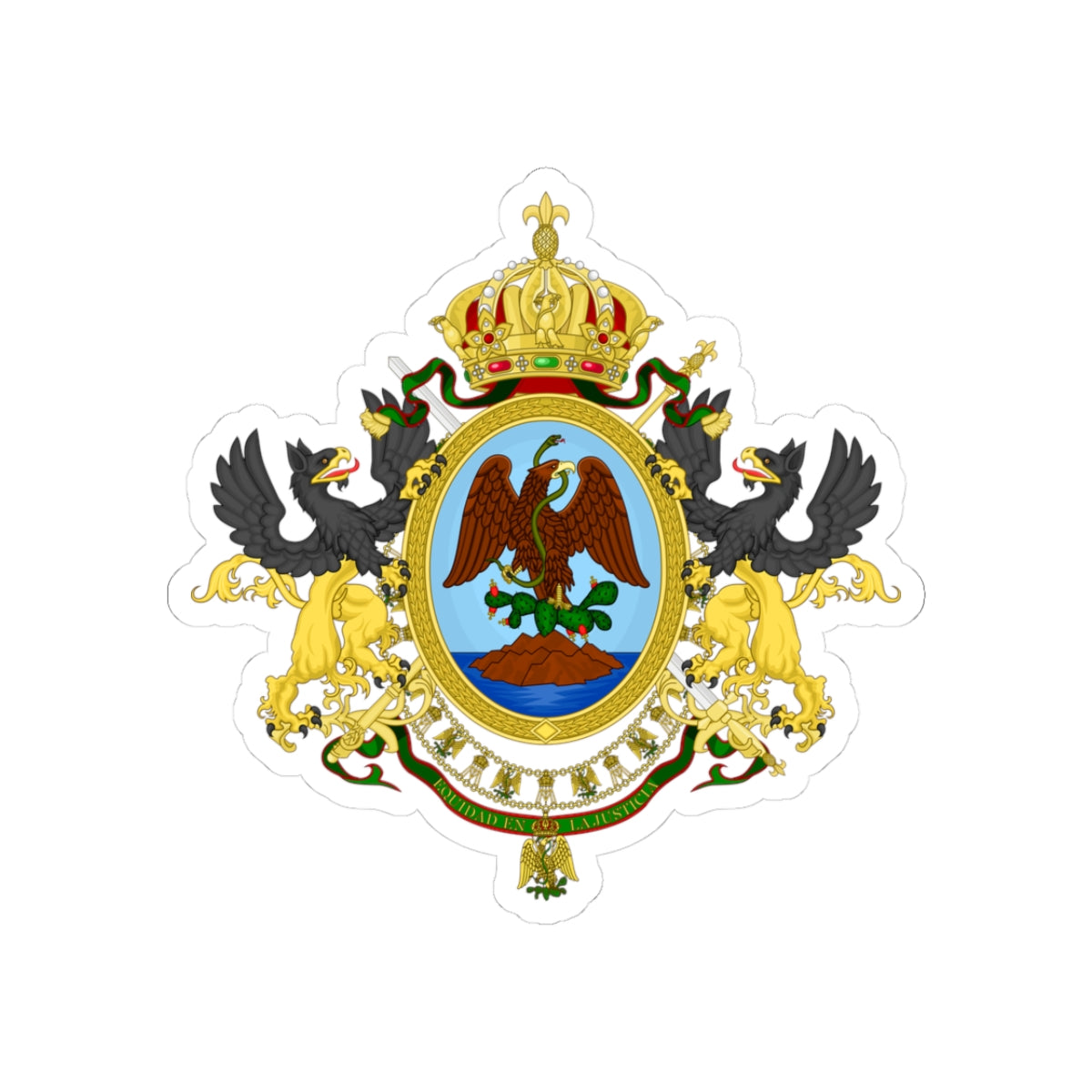 Coat of Arms Second Mexican Empire - STICKER Vinyl Kiss-Cut Decal