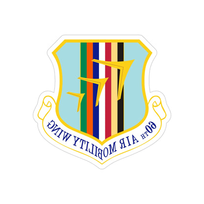 60th Air Mobility Wing (U.S. Air Force) REVERSE PRINT Transparent STICKER-5" × 5"-The Sticker Space