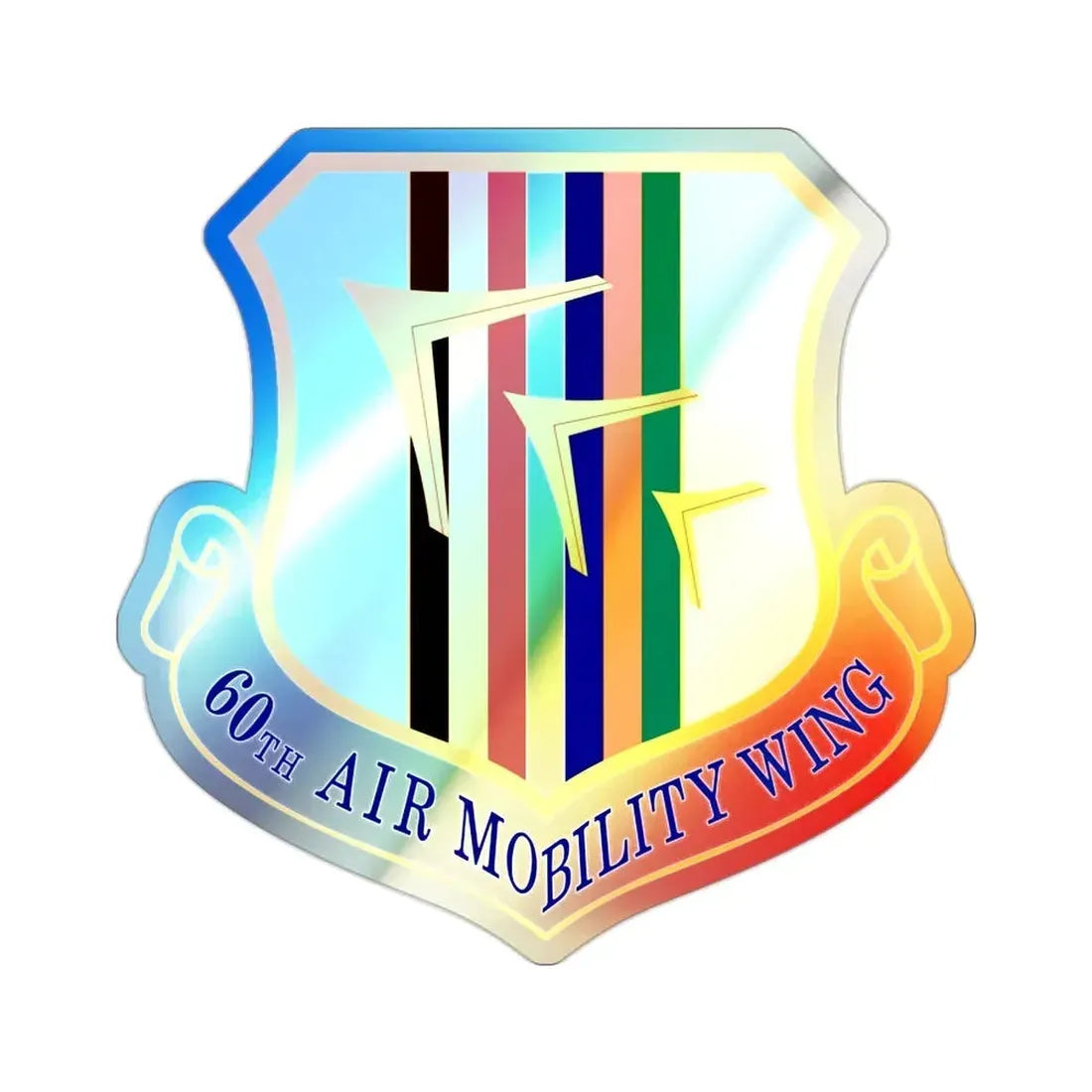60th Air Mobility Wing (U.S. Air Force) Holographic STICKER Die-Cut Vinyl Decal - The Sticker Space