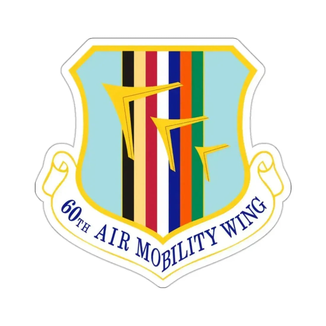 60th Air Mobility Wing (U.S. Air Force) STICKER Vinyl Kiss-Cut Decal 2 Inch White - The Sticker Space