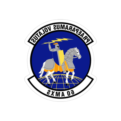 60th Aircraft Maintenance Squadron (U.S. Air Force) REVERSE PRINT Transparent STICKER-2" × 2"-The Sticker Space