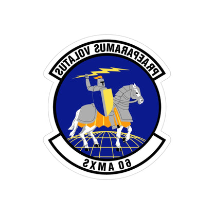 60th Aircraft Maintenance Squadron (U.S. Air Force) REVERSE PRINT Transparent STICKER-3" × 3"-The Sticker Space