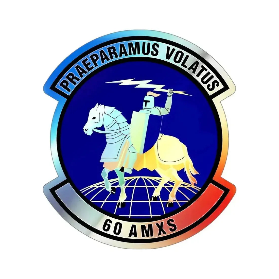 60th Aircraft Maintenance Squadron (U.S. Air Force) Holographic STICKER Die-Cut Vinyl Decal 4 Inch Holographic - The Sticker Space