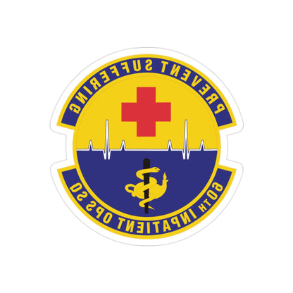 60th Inpatient Operations Squadron (U.S. Air Force) REVERSE PRINT Transparent STICKER-2" × 2"-The Sticker Space