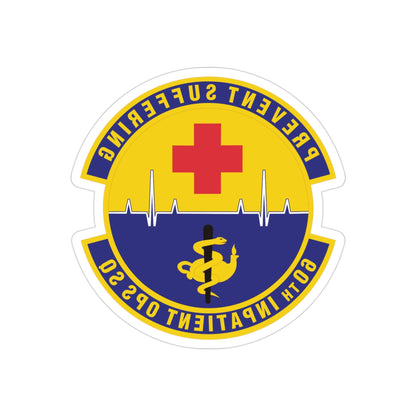 60th Inpatient Operations Squadron (U.S. Air Force) REVERSE PRINT Transparent STICKER-3" × 3"-The Sticker Space